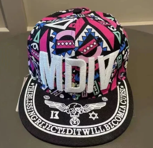 Colorful flat-brim skull cap product image