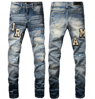 Washed denim jeans front and back product image
