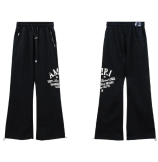 Black wide-leg pants front and back product image