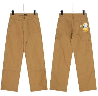 Tan work pants front and back product image