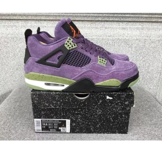 Purple retro sneaker on shoebox
