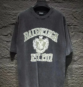 Black oversized graphic T-shirt hanging product image